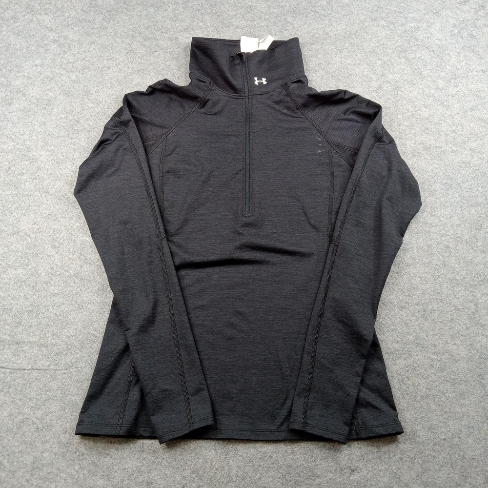 Under Armour Pullover Womens Small Base 1/4 Zip Mock Neck Athletic Running Top‎